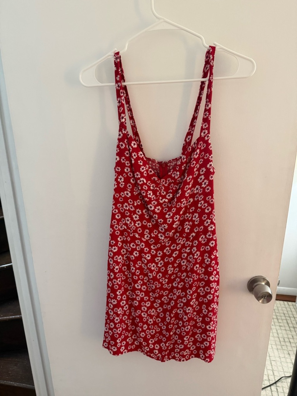 Reformation Baldwin Red Floral Mini Dress with Sweetheart Neckline Size 8 - Picture 2 of 4